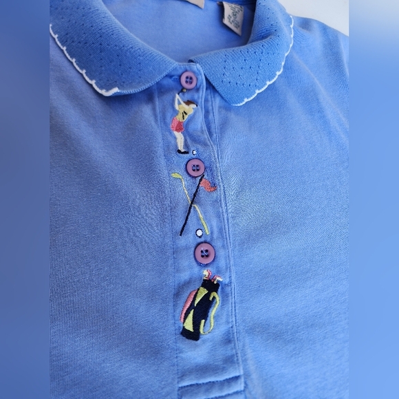 Vtg Marsh Landing Golf Cotton Polo Shirt Womens Short Sleeve Embroidered Sz M - Picture 11 of 14